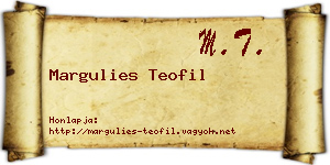 Margulies Teofil névjegykártya